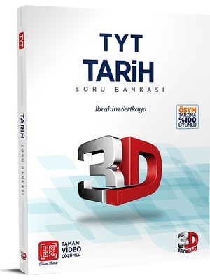 3D Yayınları TYT Tarih Soru Bankası Tamamı Video Çözümlü Sınav Bilgisi ile Normal Boy Kitap