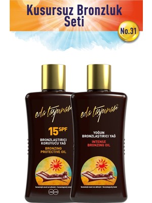 Eda Taşpınar Yoğun Bronzlaştırıcı Yağ SPF 0 & Bronzlaştırıcı Koruyucu SPF 15 ( 2 X 200 ml)