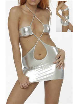 Çamaşır Kenti B060948 Lame Mini Elbise