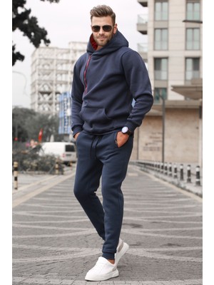 Madmext Lacivert Erkek Eşofman Takımı Kalın Malzeme Uzun Kol 2021 Sezonu Türkiye Üretimi