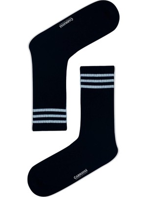 Carnaval Socks Uzun Beyaz Şerit Desenli Renkli Çorap