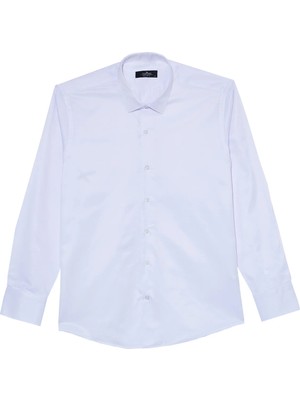 Tudors Erkek Regular Fit Klasik Kesim Kravatlık Yaka Pamuklu Düz Beyaz Gömlek