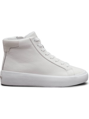 Calvin Klein Kadın Ekru Sneaker Vulc High Top Lth