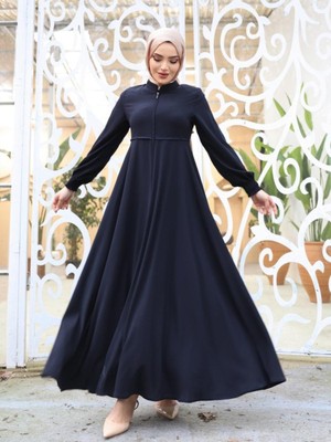 Modamorfo Beli Fistolu Omuzları Vatkalı Kolu Lastikli Ferace -Laci