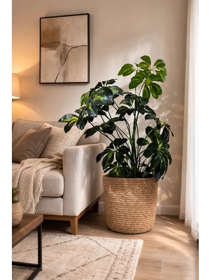 Bayram Taşçıoğlu Home Desing 30*30 Bohem hasır Düzenleyici Sepet Saksılık Çamaşır Sepeti Hediyelik Sepet