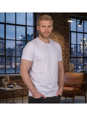 Veracraft Premium %100 Pamuk Bisiklet Yaka Unisex Basic Tişört