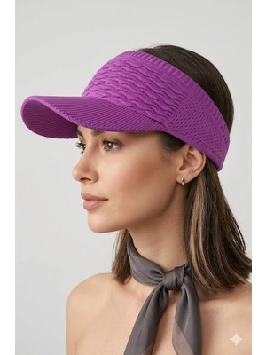 mercantoptan Yazlık Örgü Dokulu Kadın Vizör Şapka - Spor Stil