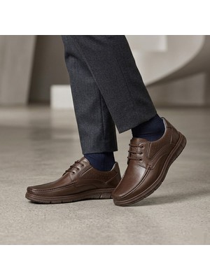 Öztürk Bağcıklı Bilek Kısmı Noktalı Havuzlu Model Hakiki Deri Erkek Günlük Konfor Ayakkabı AY-595-Y