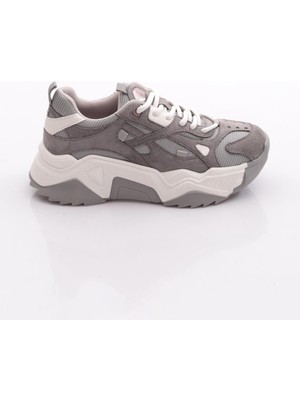 Dgn 65137 Kadin Bağcikli Kalin Taban Spor Ayakkabi