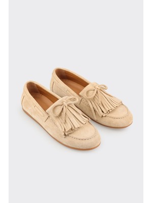 Elle Bej Deri Kadın Günlük Ayakkabı