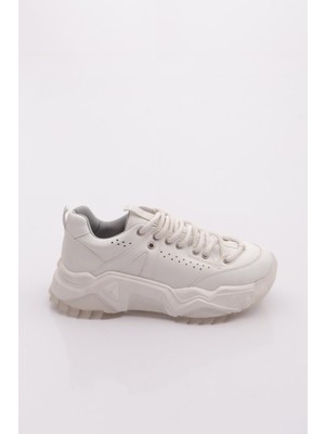 Dgn 65119-22Y Kadin Bağcikli Kalin Taban Sneakers Ayakkabi