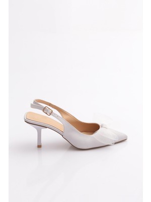 Dgn PM492-K614 Kadin Kurdela Detayli Arkasi Açik Topuklu Ayakkabi