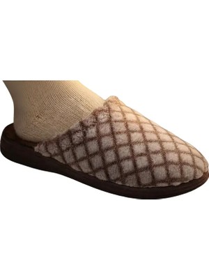 Gezer Kadın Kışlık Ev Terlik Kahve Renk Düz Topuklu Konforlu Kullanım Alanı