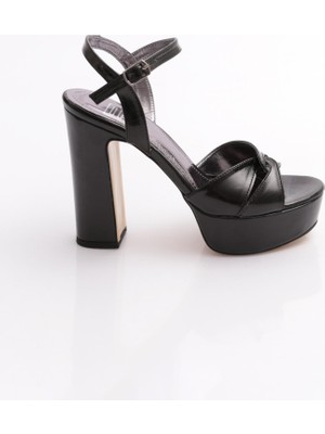 Dgn PM08-K2030  Kadin Yüksek Topuklu Bilekten Bağlama Topuklu Ayakkabi