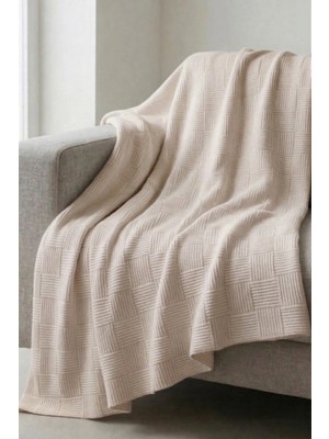 Nart Home %100 Pamuk Dama Desenli Tek Kişilik Pike Bej 160X230