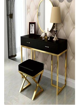Feyza Design Özel Üretim Metal Gold Kaplama 2 Çekmeceli Dresuar Takımı