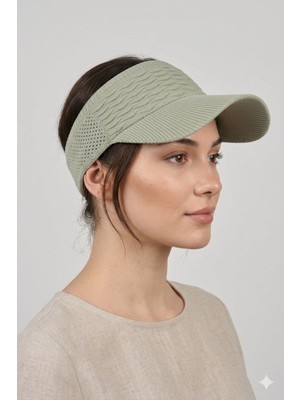 mercantoptan Yazlık Örgü Dokulu Kadın Vizör Şapka - Spor Stil