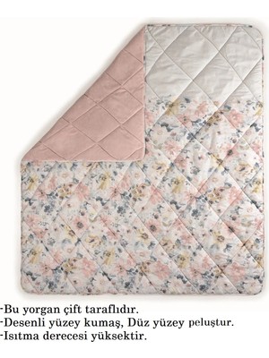 Cotton Box Velvet -Dalya Pudra- Çift Kişilik Yorgan Çift Taraflı (195X215)