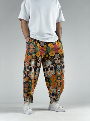 Cocopelli Etnik Kurukafa Erkek Patchwork Oversize Pantolon COC3039