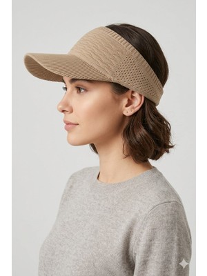 mercantoptan Yazlık Örgü Dokulu Kadın Vizör Şapka - Spor Stil