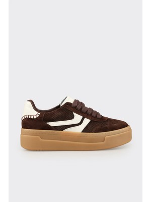 Elle Kahve Deri Kadın Spor Ayakkabı