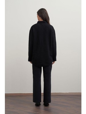 Allday W94039A0 Kadın Gold Dügmeli Yarım Patlı Triko Kazak