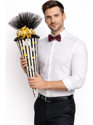 Koni Club Erkek Hediye Konisi – Papyon, Cüzdan, Bileklik ve Aksesuar Seti (Şık & Premium Tasarım)