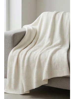 Nart Home %100 Pamuk Dama Desenli Tek Kişilik Pike Ekru 160X230