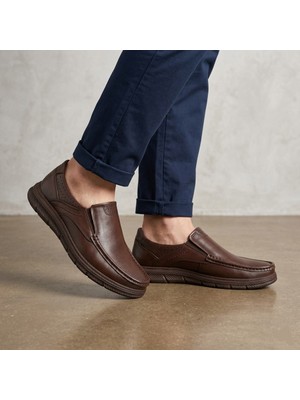 Öztürk Bağsız Bilek Kısmı Noktalı Havuzlu Model Hakiki Deri Erkek Günlük Konfor Ayakkabı AY-596-Y