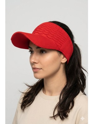 mercantoptan Yazlık Örgü Dokulu Kadın Vizör Şapka - Spor Stil