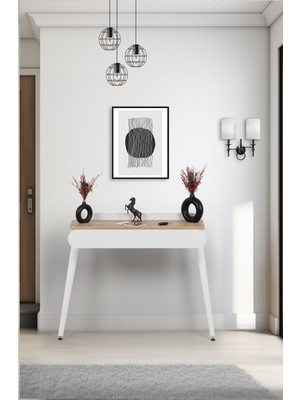 Feyza Design Kahverengi Ayaklı Dresuar - 74 cm Yükseklik ve 32 cm Genişlik