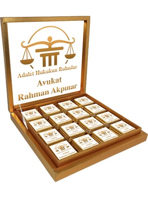 Blackeye Chocolate Kişiye Özel Isimli Avukat Çikolatası - Avukatlar Günü - 32 Adet Madlen Çikolata