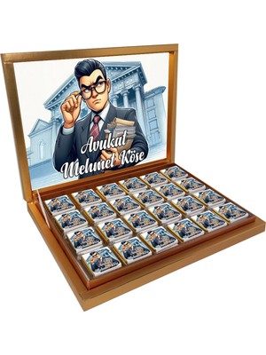 Blackeye Chocolate Kişiye Özel Isimli Avukat Çikolatası - Avukatlar Günü - 72 Adet Madlen Çikolata