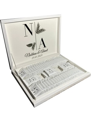 Blackeye Chocolate Kişiye Özel Isimli Söz Nişan Nikah Çikolatası - Lüx Etiket - 60 Adet Madlen Çikolata