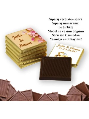 Blackeye Chocolate Söz Nişan Nikah Çikolatası 100 Adet Madlen Çikolata Altın