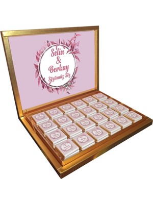 Blackeye Chocolate Söz Nişan Nikah Çikolatası 72 Adet Madlen Çikolata Altın Kutu