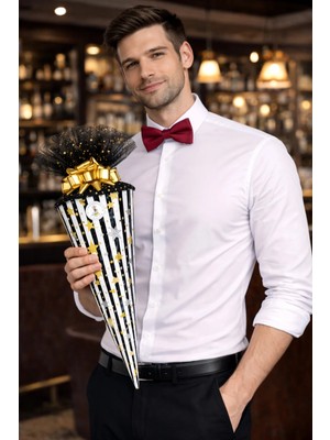 Koni Club Erkek Hediye Konisi – Papyon, Cüzdan, Bileklik ve Aksesuar Seti (Şık & Premium Tasarım)