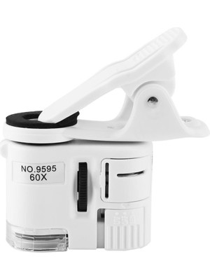 Aydogan's 60X Mini Cep Telefonu Için Mandallı Mikroskop Uv Ledli Büyüteç Model AL2431