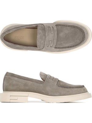 Fendi Bej Logolutaban Erkek Loafer