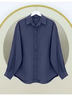 Modamorfo Oval Kesim Tensel Cupra Gömlek -Laci