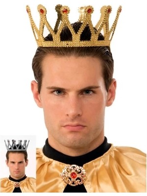 İsmiyle Al Altın Renk Çocuk ve Yetişkin Uyumlu Kral Tacı