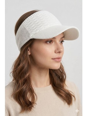 mercantoptan Yazlık Örgü Dokulu Kadın Vizör Şapka - Spor Stil
