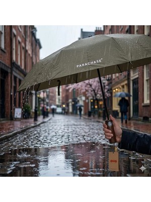 Parachase Tam Otomatik Ahşap Saplı Çıtçıtlı Kılıflı Şemsiye