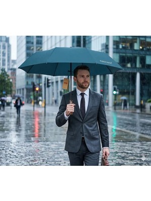 Parachase Tam Otomatik Ahşap Saplı Çıtçıtlı Kılıflı Şemsiye