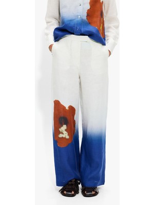 Parfois Kadın %100 Keten Desenli Pantolon