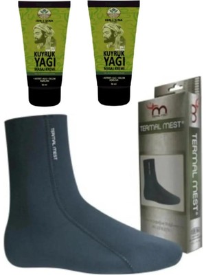 Süper Ibni Sina Kuyruk Yağı Masaj Kremi 2 x 50 ml Su ve Isı Geçirmeyen Mest Çorap (Xxl)