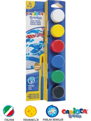 Carioca Tempera / Sulu Boya 25 Ml. - 6 Renk