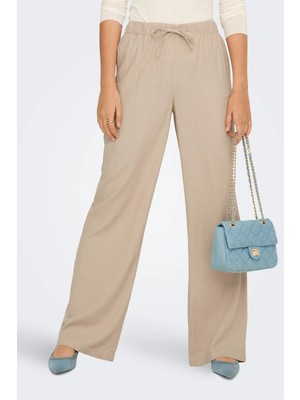 Only Onlgoa Keten Karışımlı Straight Fit Orta Bel Pantolon Bayan Pantolon 15363676