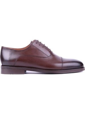 Shoetyle - Kahverengi Deri Bağcıklı Erkek Klasik Ayakkabı 250-2030