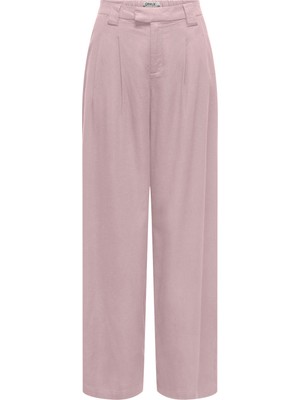 Only Onlsvea Keten Karışımlı Regular Fit Orta Bel Pantolon Bayan Pantolon 15364120